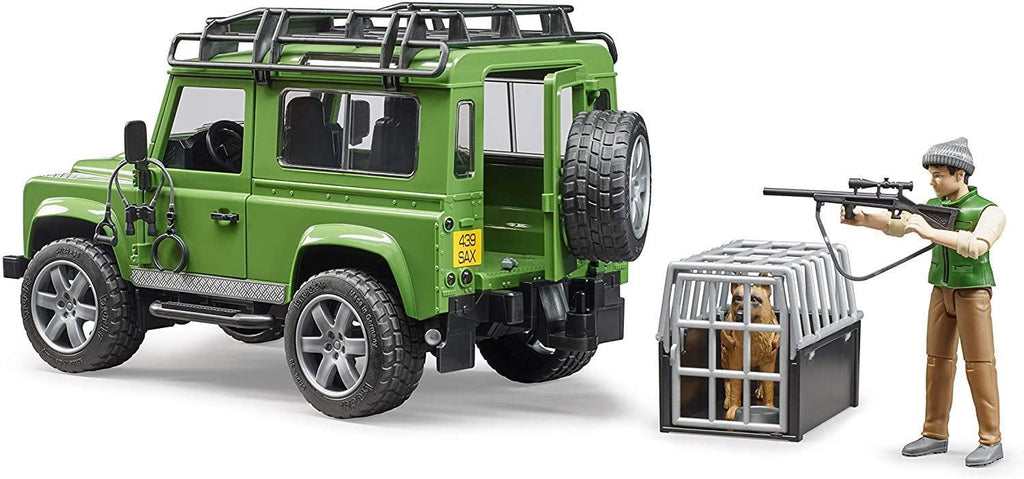 BRUDER Land Rover Defender With Forester And Dog - TOYBOX Toy Shop