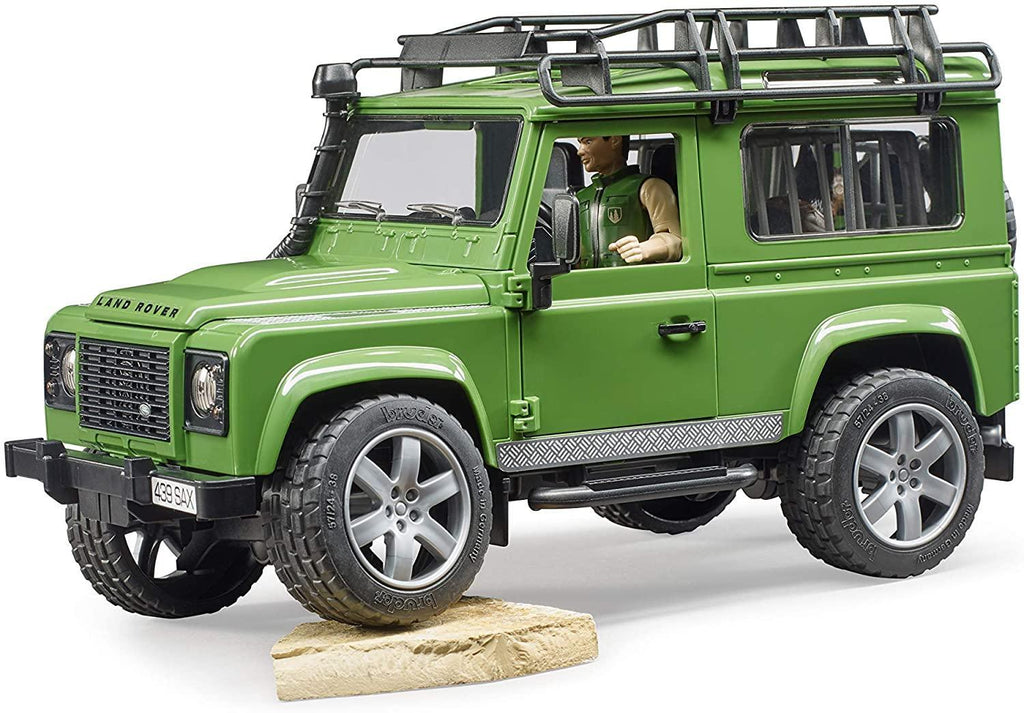 BRUDER Land Rover Defender With Forester And Dog - TOYBOX Toy Shop
