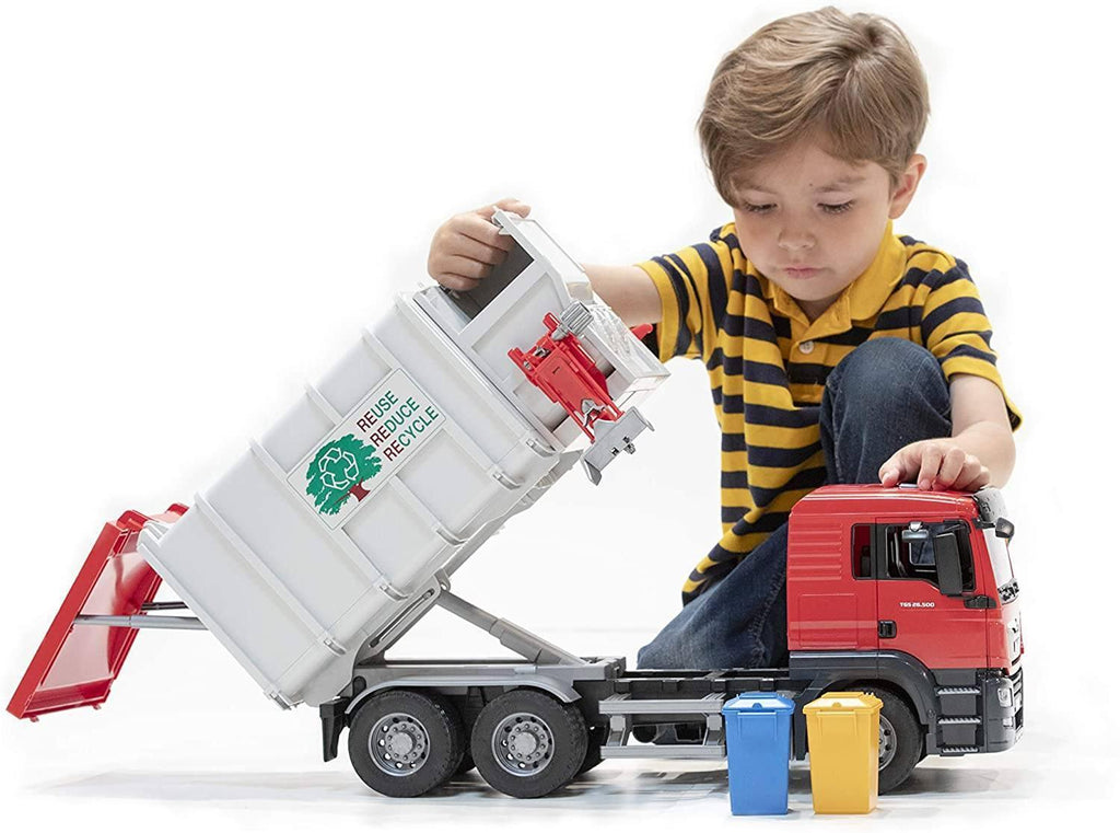 BRUDER MAN TGS Side Loading Garbage Truck - TOYBOX Toy Shop