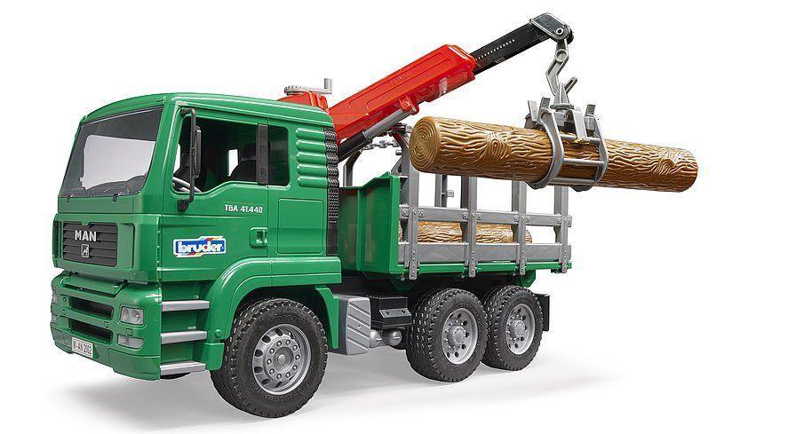 Bruder MAN Timber Truck with Loading Crane and 3 Trunks - TOYBOX