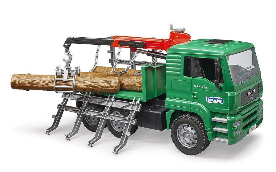 Bruder MAN Timber Truck with Loading Crane and 3 Trunks - TOYBOX