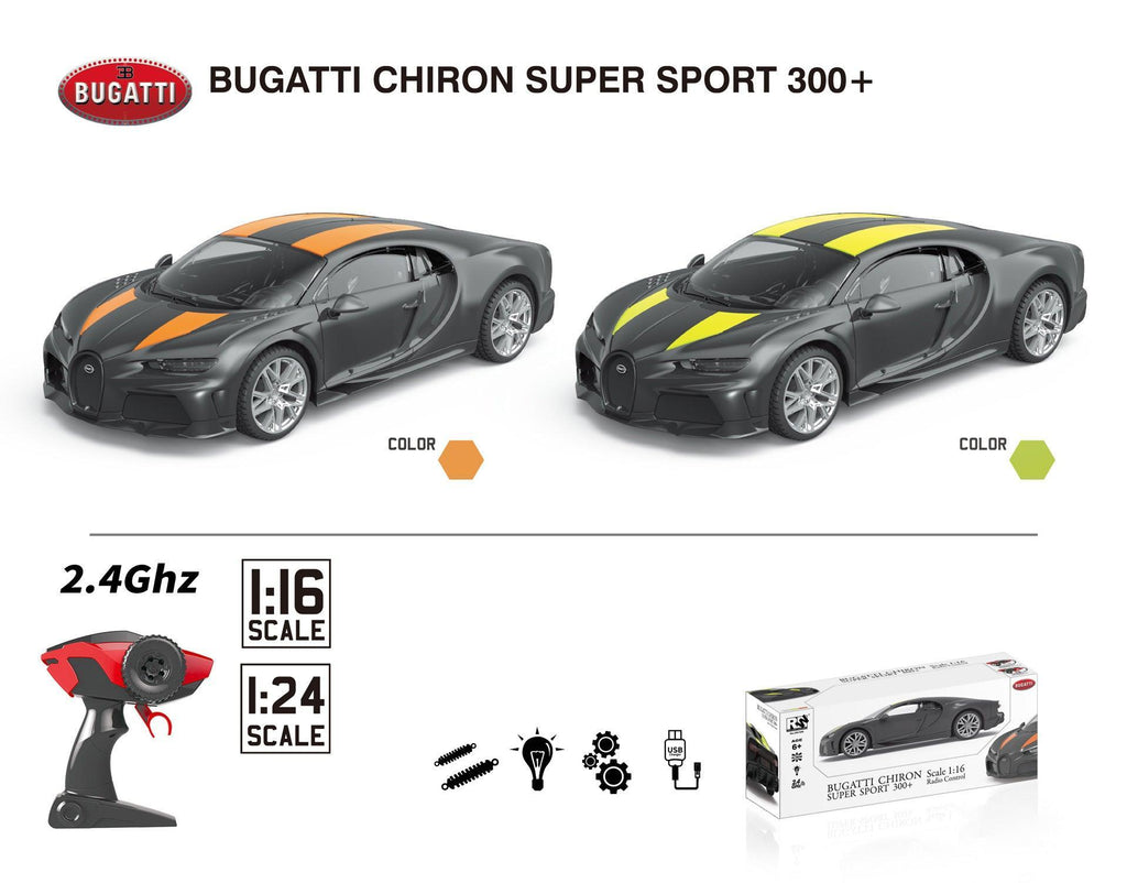 BUGATTI Chiron Super Sport Remote Control Car with Lights 1:16 Scale - TOYBOX Toy Shop
