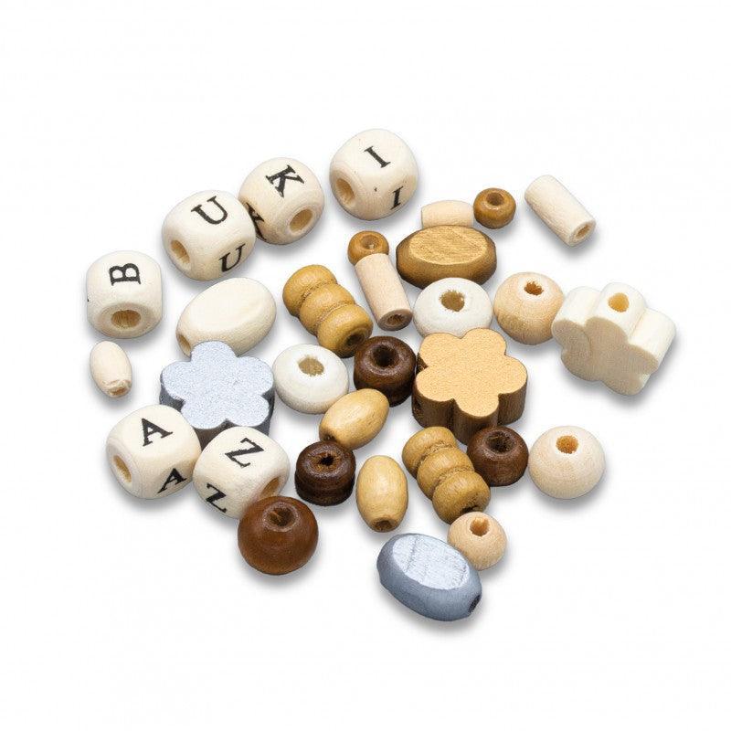 BUKI France Box of Wooden Beads – Natural - TOYBOX Toy Shop