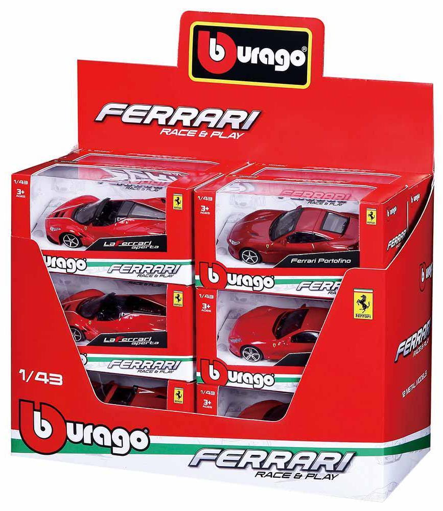 Burago - Ferrari Raceplay Scale 1:43 Diecast Car Set 1pc - Assorted - TOYBOX