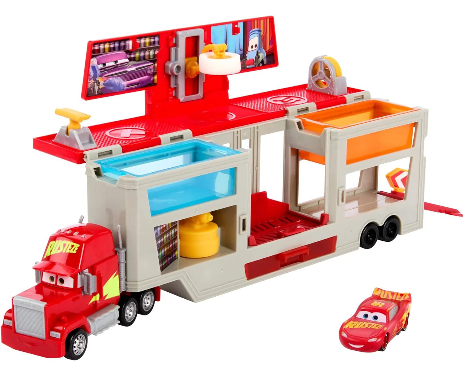 CARS Mack Official Mobile Paintshop Colour Changing Truck Playset TOYBOX