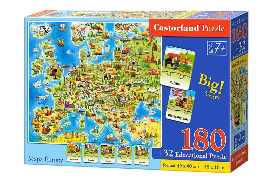 Castorland 180 Piece Educational Jigsaw Puzzle - Map of Europe - TOYBOX Toy Shop
