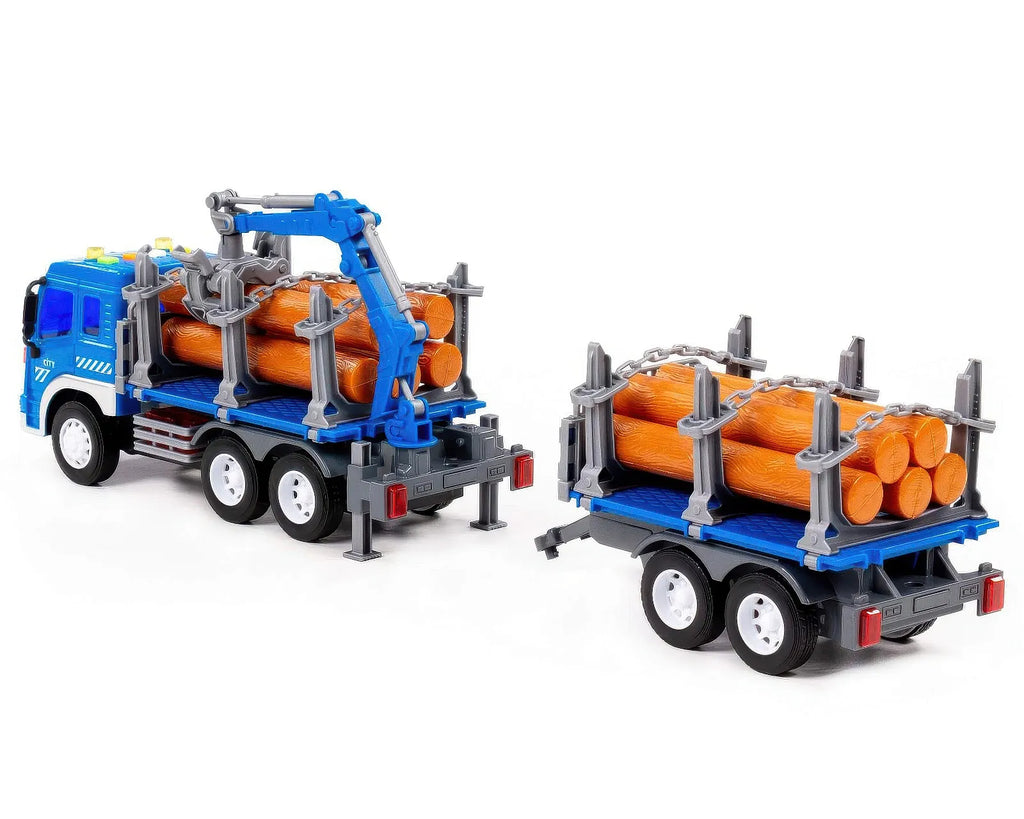 City Timber Truck with Trailer and Crane