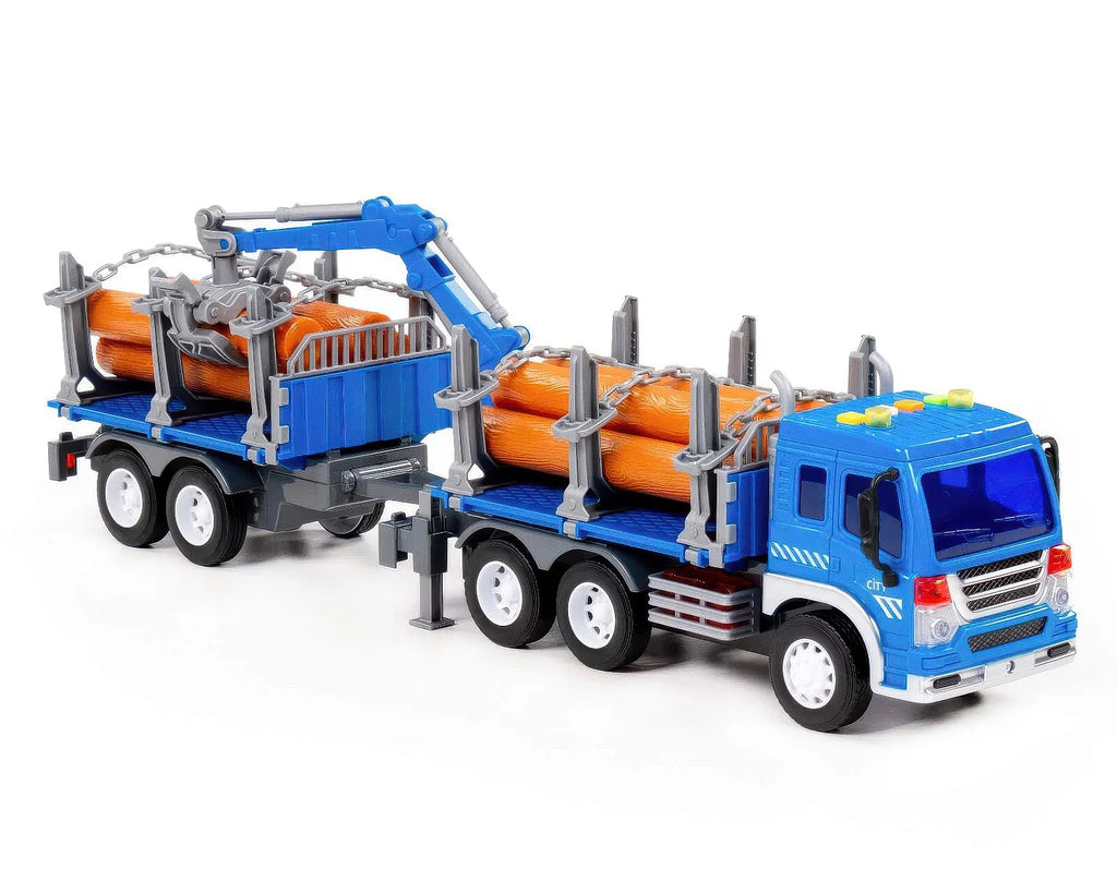 City Timber Truck with Trailer and Crane