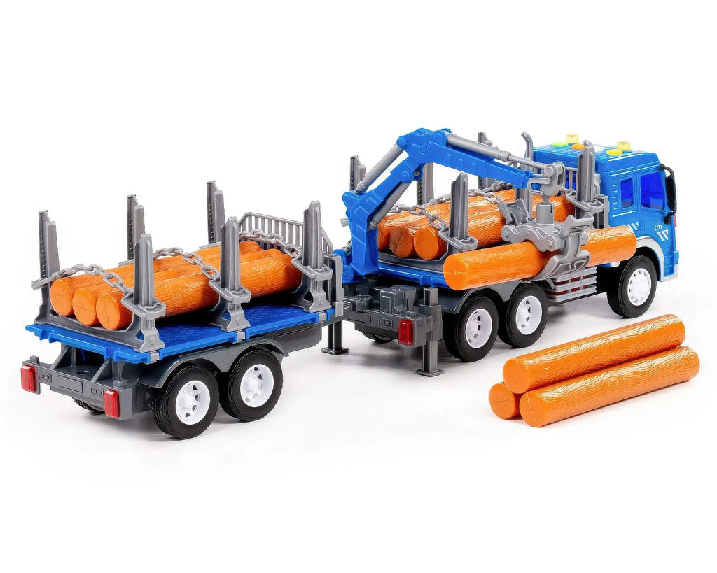 City Timber Truck with Trailer and Crane