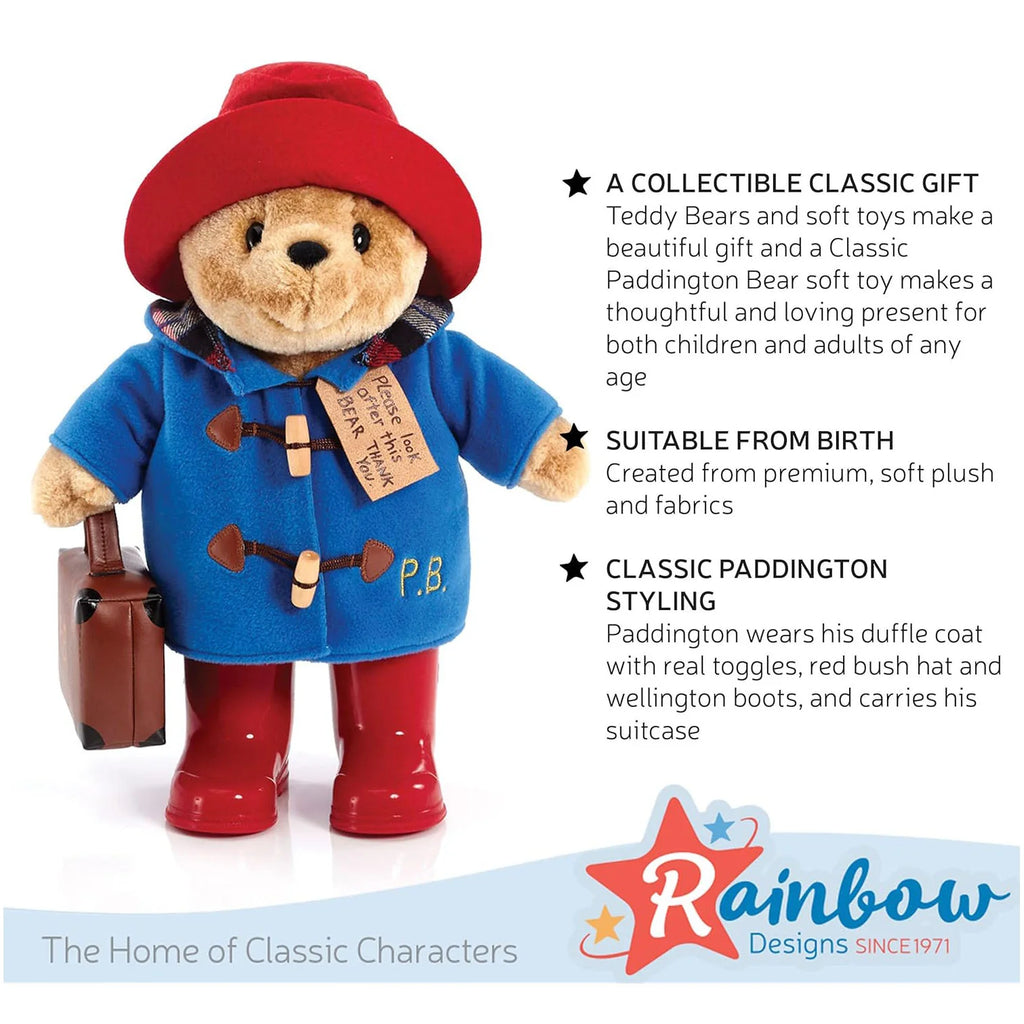 Paddington Bear with Boots and Case 34cm - TOYBOX Toy Shop