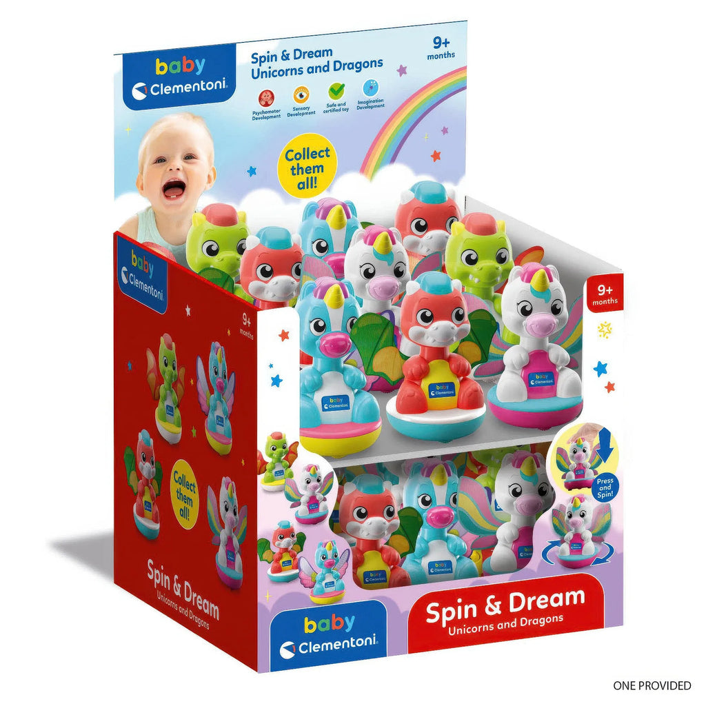 Clementoni Baby Spinning Unicorn/dragon - Assorted