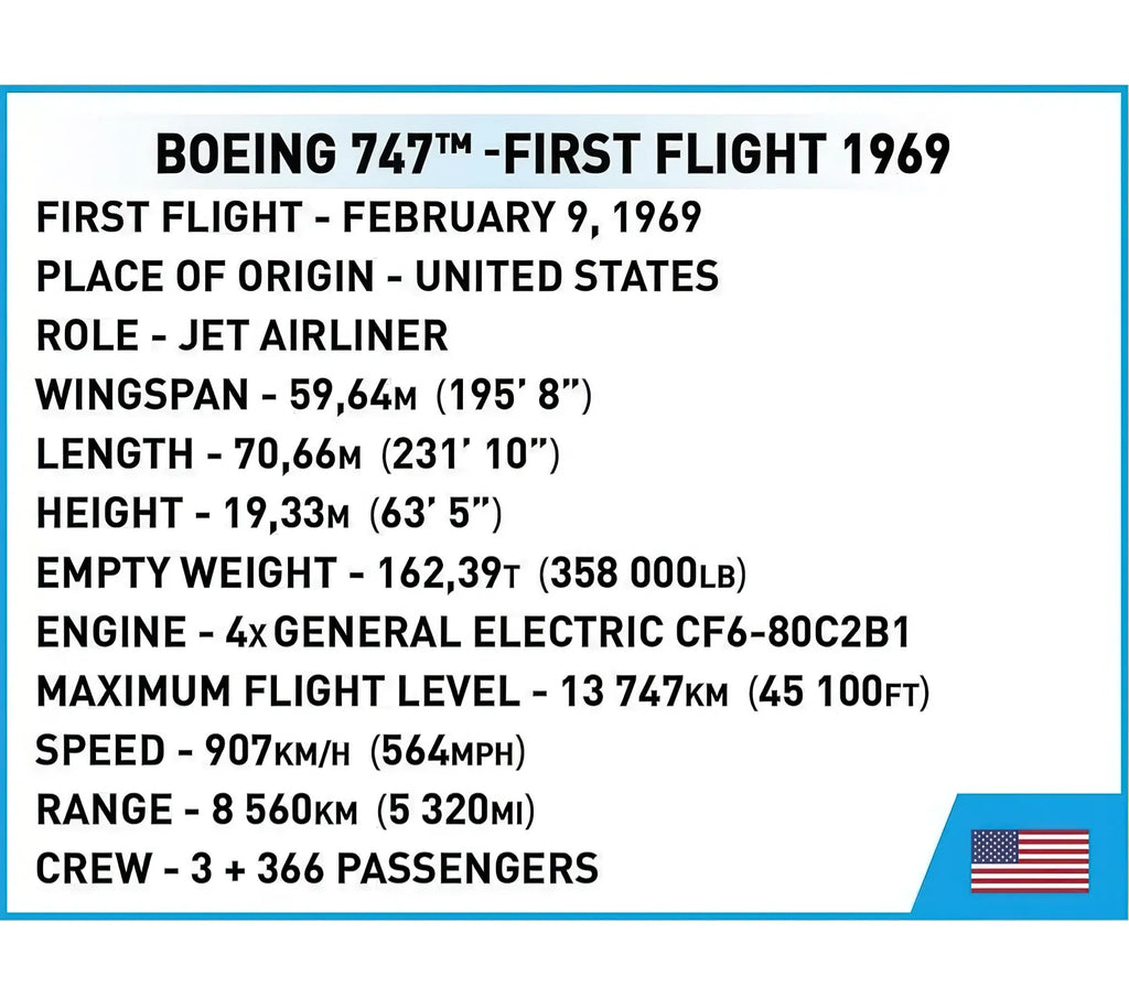 COBI Boeing 747 First Flight 1969