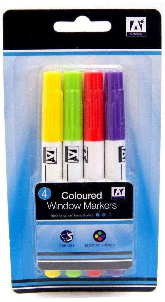 Coloured Window Marker Pens For Glass - 4 Pack - TOYBOX Toy Shop
