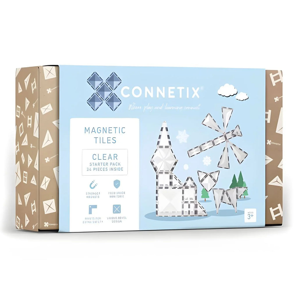 Connetix Magnetic Tiles Clear Starter Pack 34 pc - TOYBOX Toy Shop
