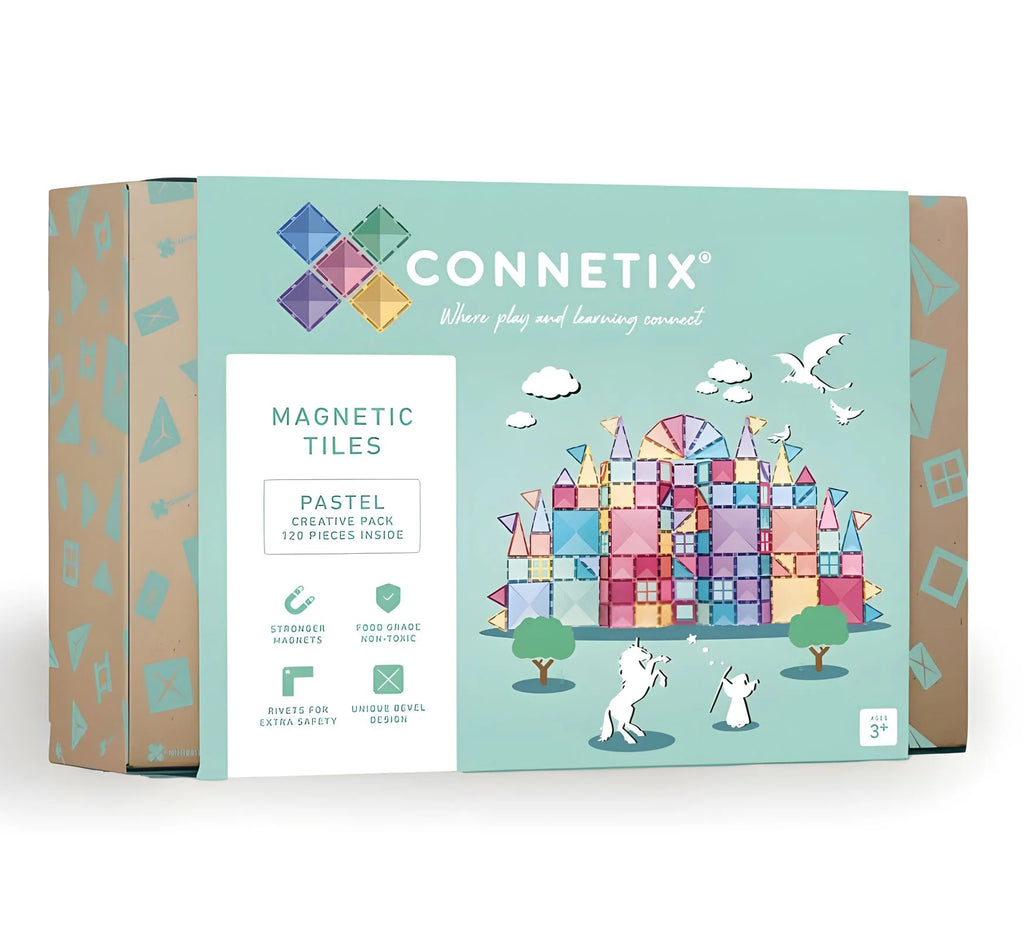 Connetix Pastel Magnetic Tiles Creative pack 120 pc - TOYBOX Toy Shop
