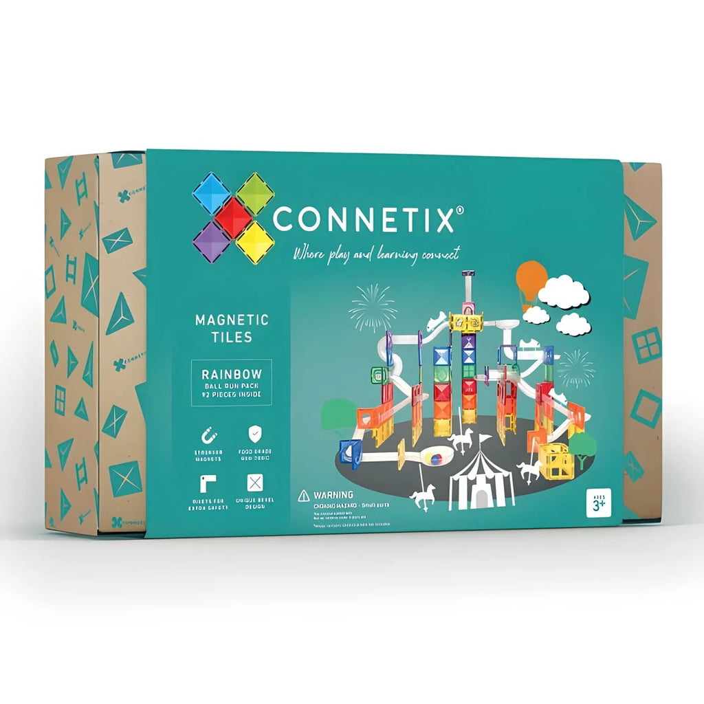 Connetix Magnetic Tiles Rainbow Ball Run Pack 92 pc - TOYBOX Toy Shop