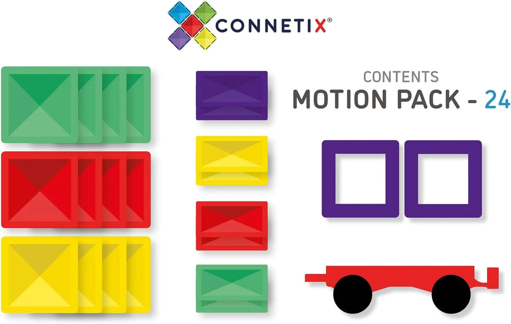 Connetix Magnetic Tiles Rainbow Motion Pack 24 pc - TOYBOX Toy Shop