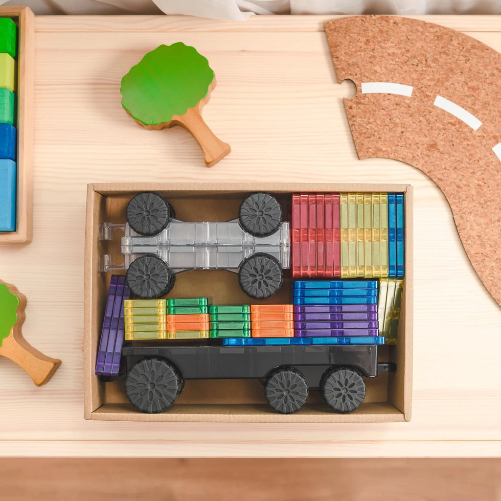 Connetix Magnetic Tiles Rainbow Transport Pack 50 pc - TOYBOX Toy Shop