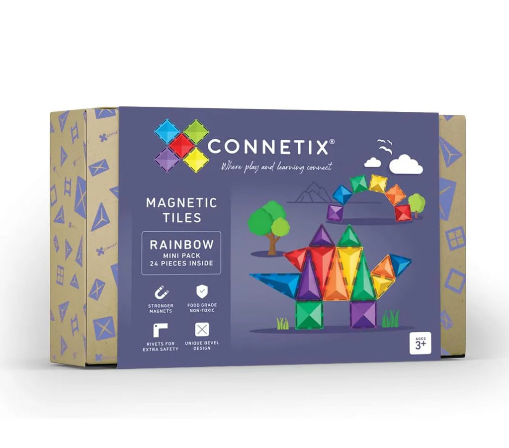 Connetix Magnetic Tiles Rainbow Mini Pack 24 pc - TOYBOX Toy Shop