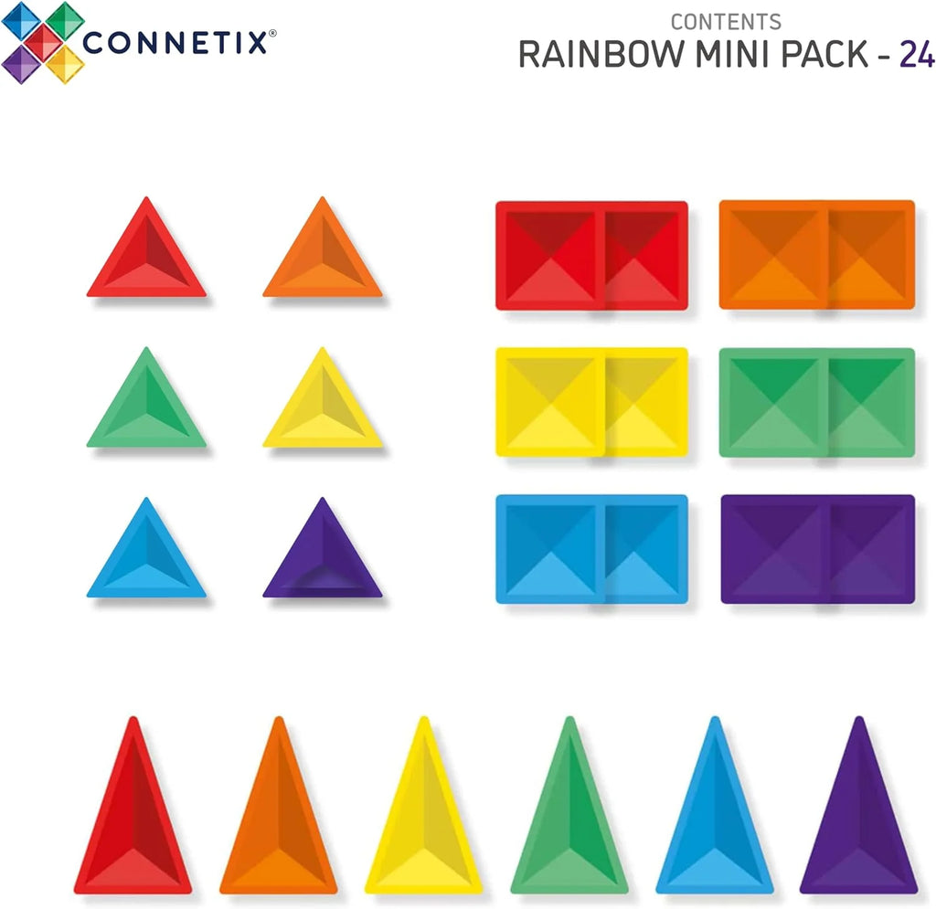 Connetix Magnetic Tiles Rainbow Mini Pack 24 pc - TOYBOX Toy Shop
