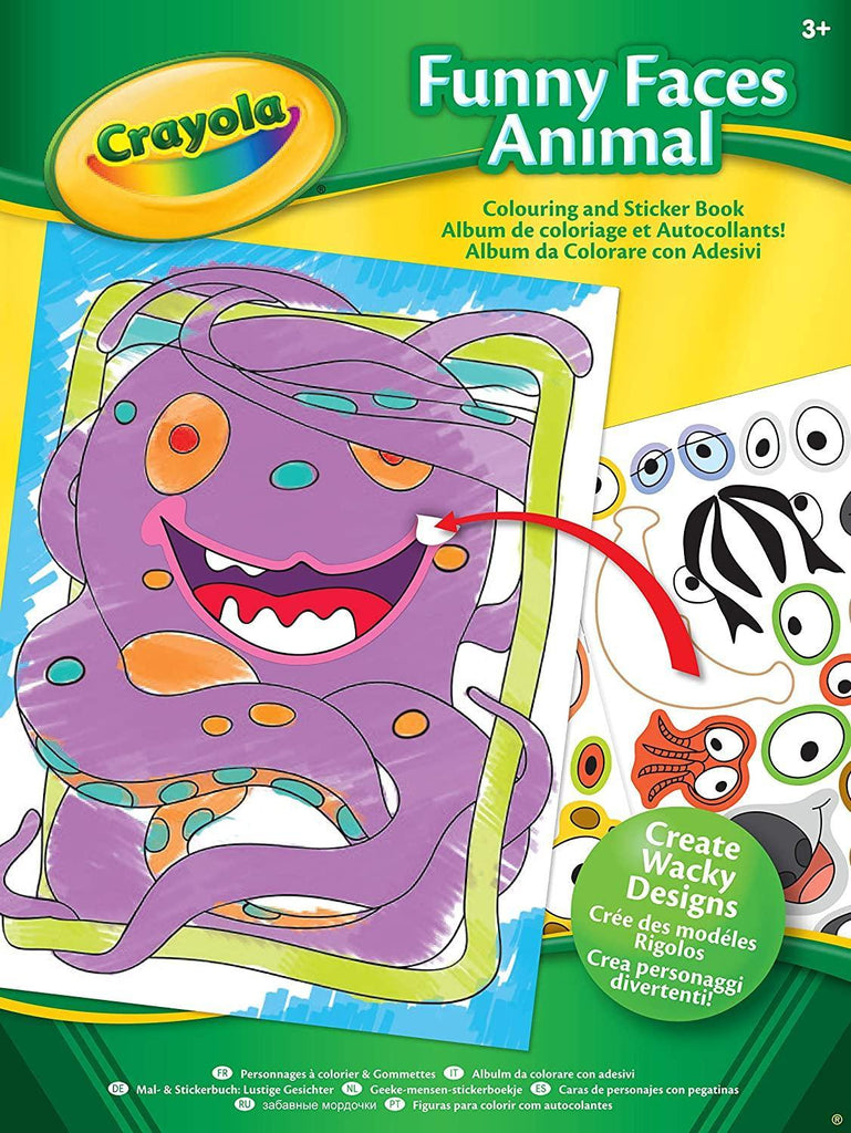 Crayola 221477 Funny Faces Colouring and Sticker Book - TOYBOX Toy Shop