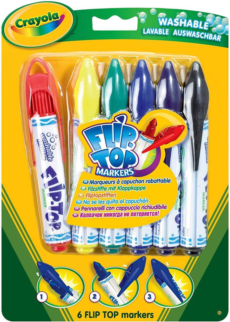 Crayola Flip Top Markers - Pack of 6 - TOYBOX Toy Shop