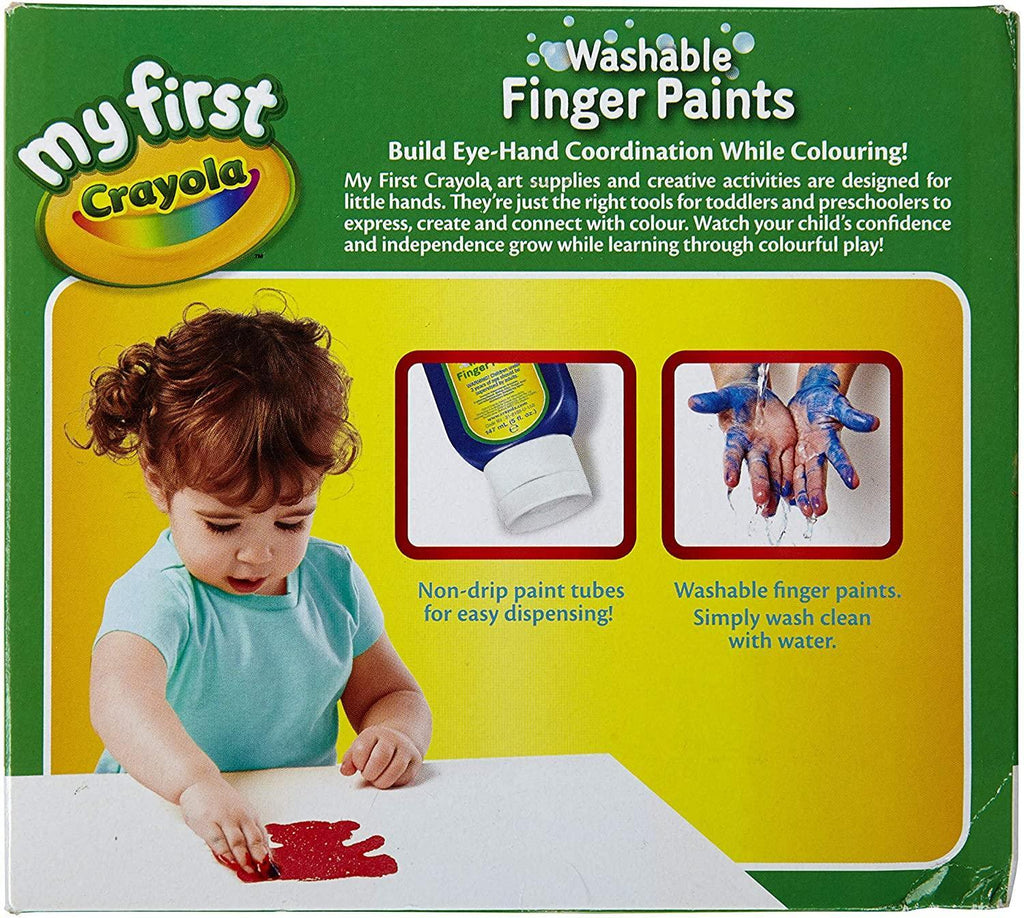 Crayola Kids Washable Finger Paint, Pack of 3 - TOYBOX