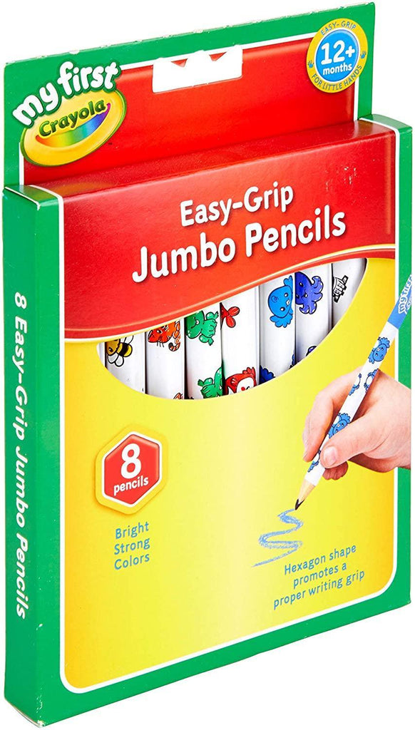 Crayola My First Jumbo Easy Grip Colouring Pencils, Pack of 8 - TOYBOX Toy Shop
