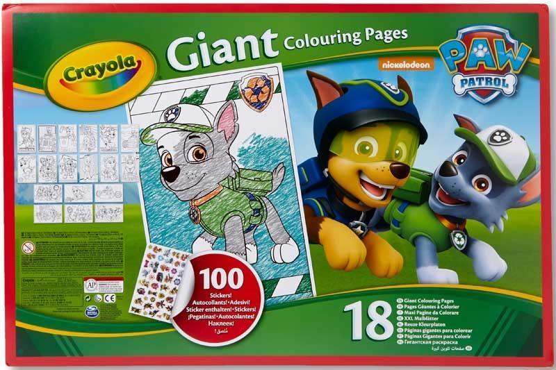 Crayola Paw Patrol Giant Colouring Pages With Stickers - TOYBOX Toy Shop