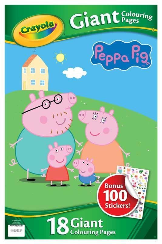 Crayola Peppa Pig Giant Colouring Pages With Stickers - TOYBOX Toy Shop