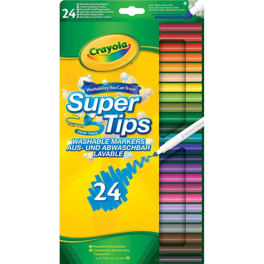 Crayola Super Tips Washable Coloured Markers Pack of 24 - TOYBOX Toy Shop