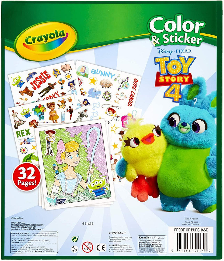 CRAYOLA Toy Story 4 Colour and Sticker Book - TOYBOX Toy Shop