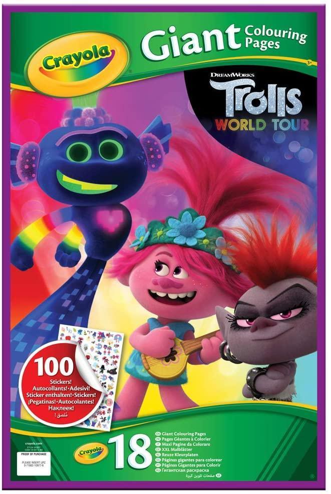 CRAYOLA Trolls World Tour Giant Colouring Pages with Stickers - TOYBOX Toy Shop