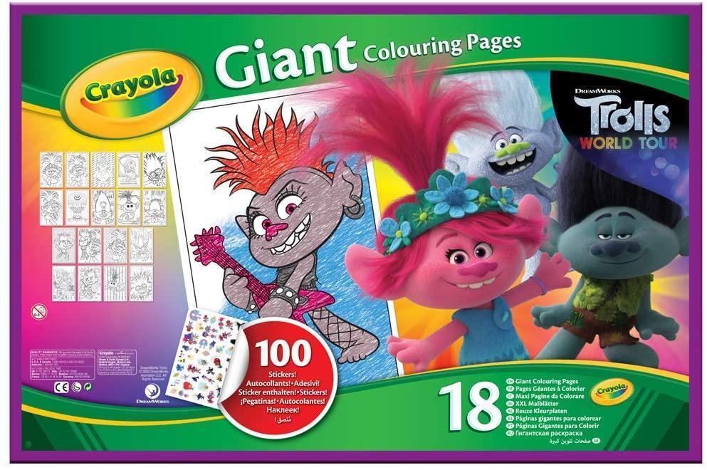 CRAYOLA Trolls World Tour Giant Colouring Pages with Stickers - TOYBOX Toy Shop