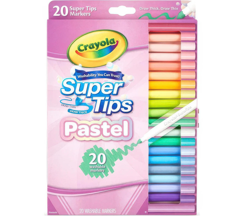 Crayola Washable Super Tips Pastel Markers 20 Count - TOYBOX Toy Shop