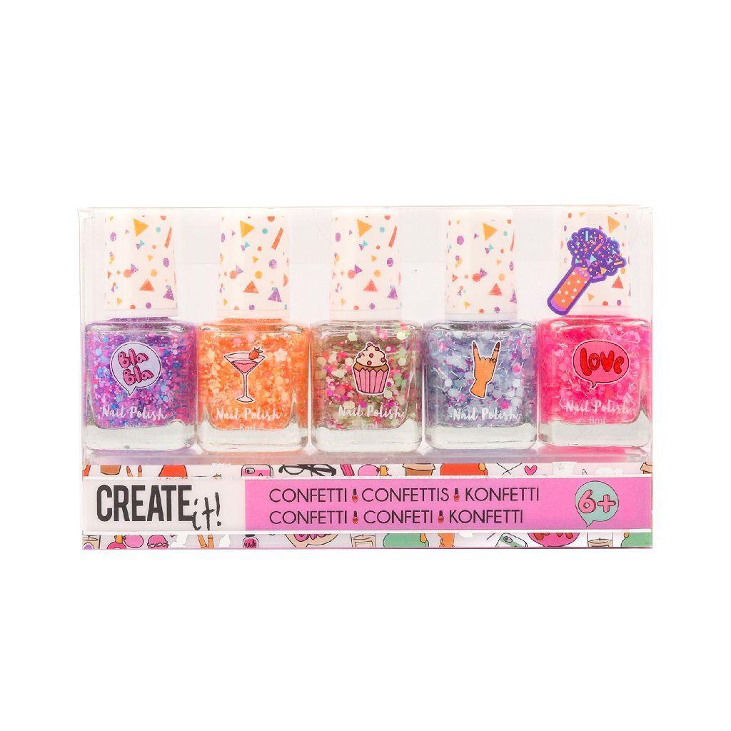 Create It! Confetti Nail Polish - 5 Pack - TOYBOX Toy Shop