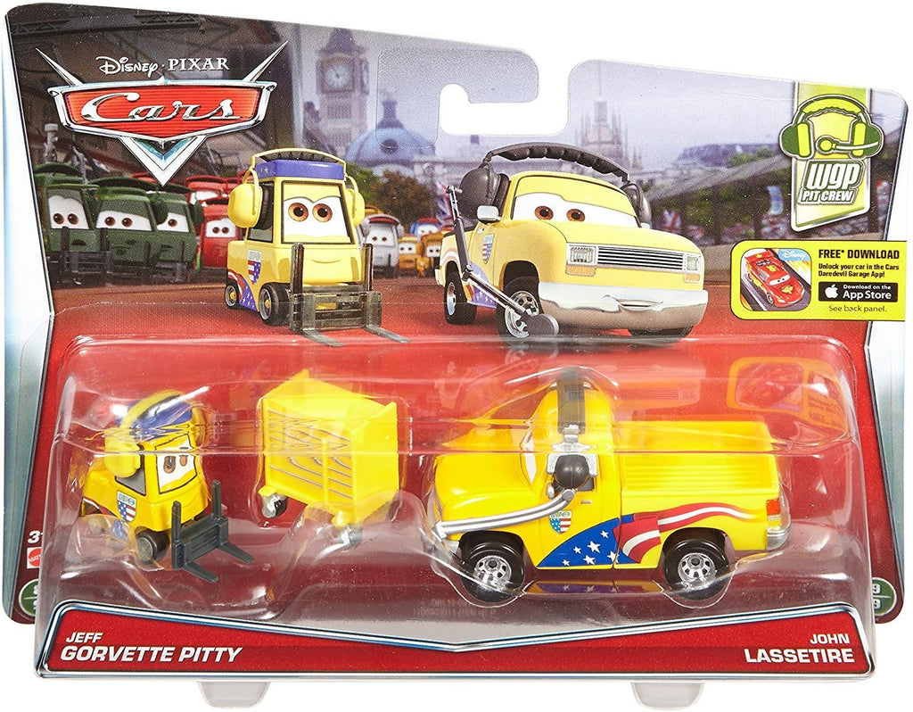 Disney Cars DHL15 Jeff Gorvette Pitty and John Lassetire Playset - TOYBOX Toy Shop