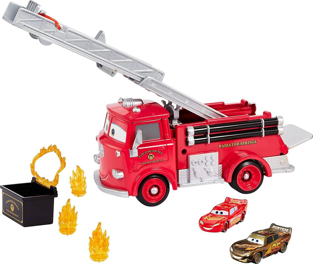 Disney Cars McQueen Toys Stunt & Splash Red Firetruck - TOYBOX