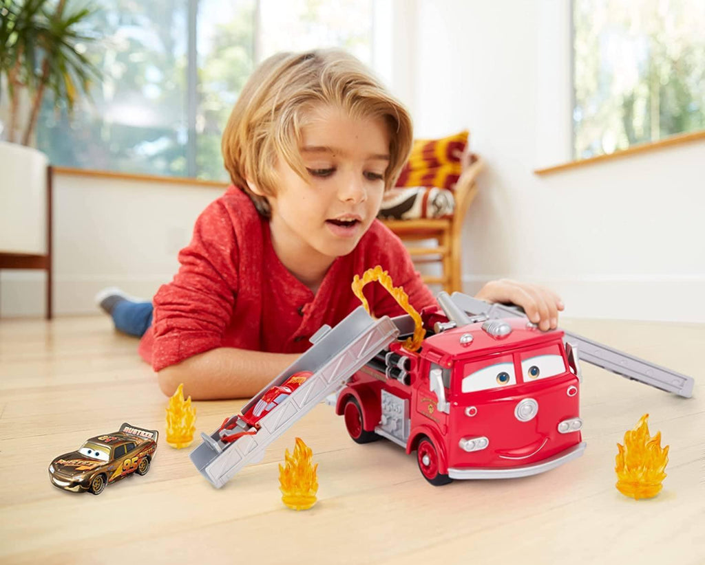 Disney Cars McQueen Toys Stunt & Splash Red Firetruck - TOYBOX Toy Shop