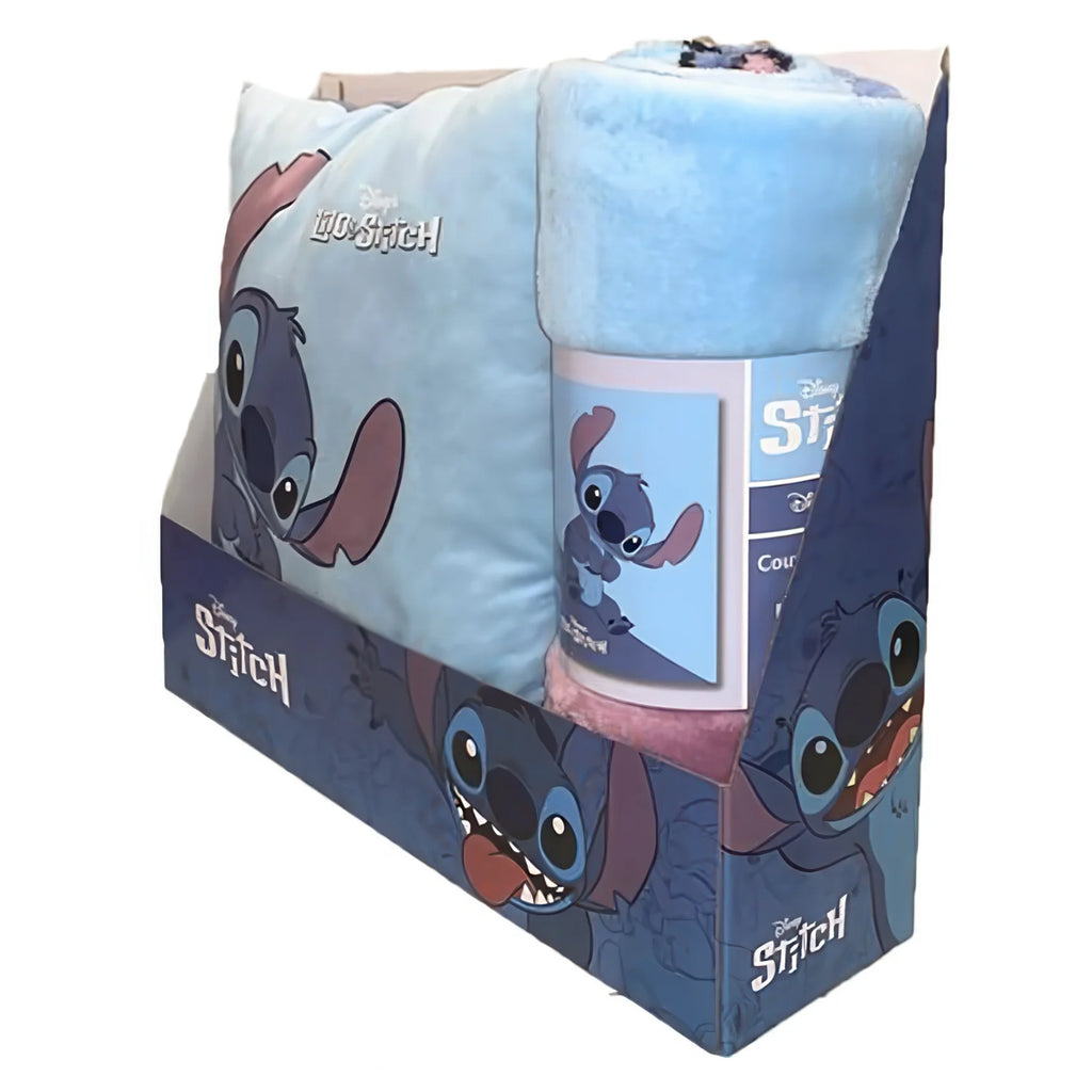 Disney Stitch Polar Blanket & Cushion Set - TOYBOX Toy Shop