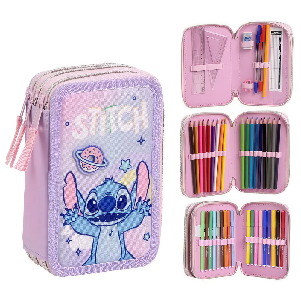 Disney Stitch Triple Pencil Case