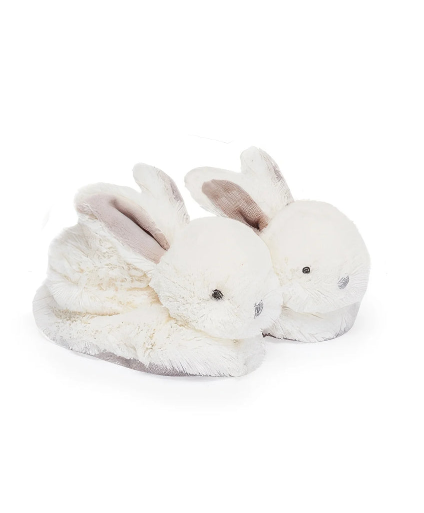 Doudou et Compagnie Birth Gift Box Taupe Rabbit Slippers with Rattle - TOYBOX Toy Shop