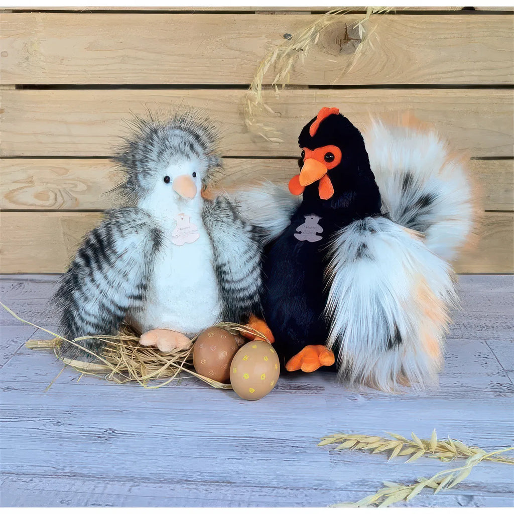 DOUDOU Black & White Hen Plush Toy 20cm