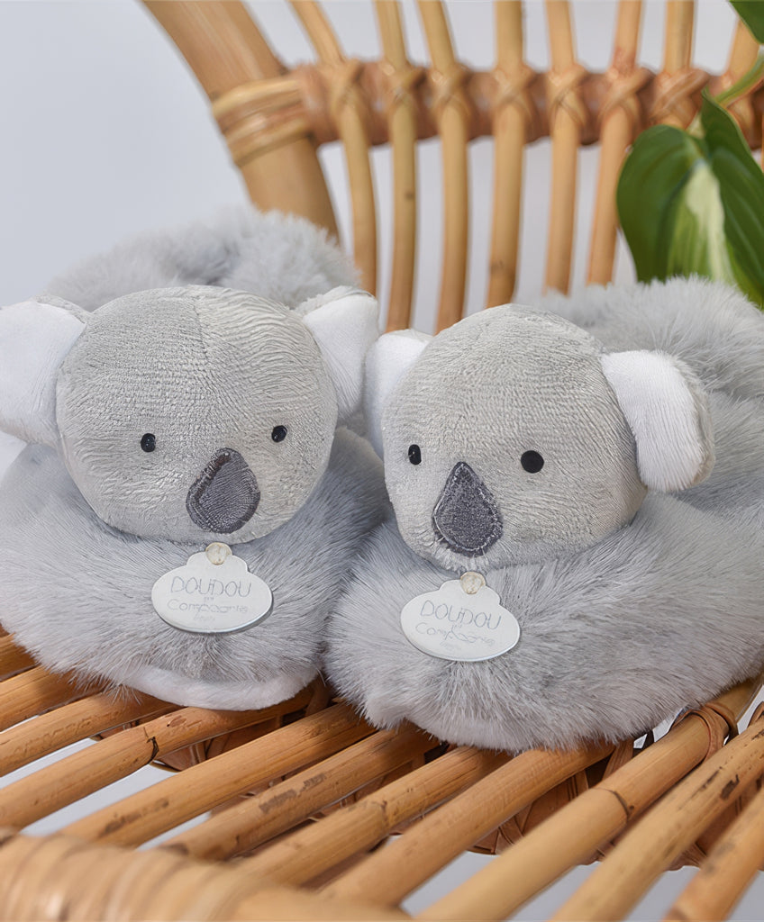 Doudou et Compagnie Unicef - Koala Plush Baby Slippers - 0-6 months - TOYBOX Toy Shop