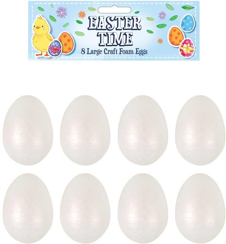 Easter Time 8 Large Craft Foam Eggs - TOYBOX Toy Shop