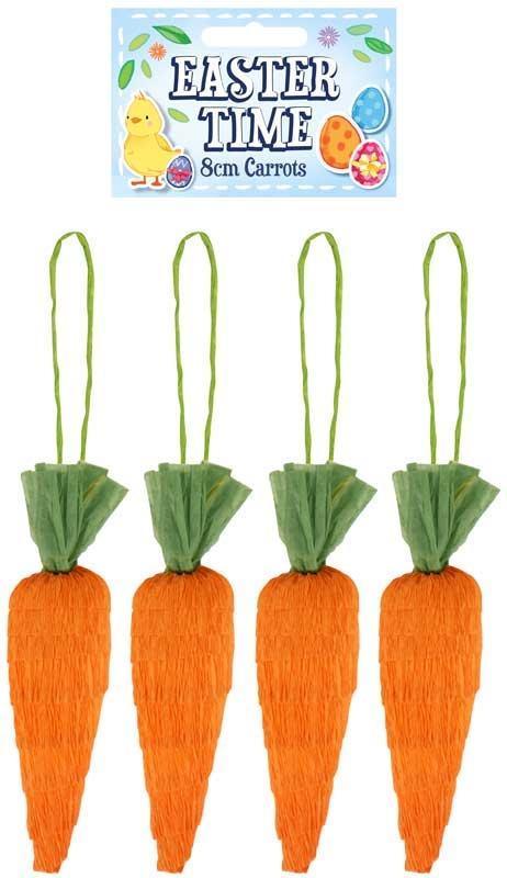 Easter Time 8cm Carrots - 4 Pack - TOYBOX