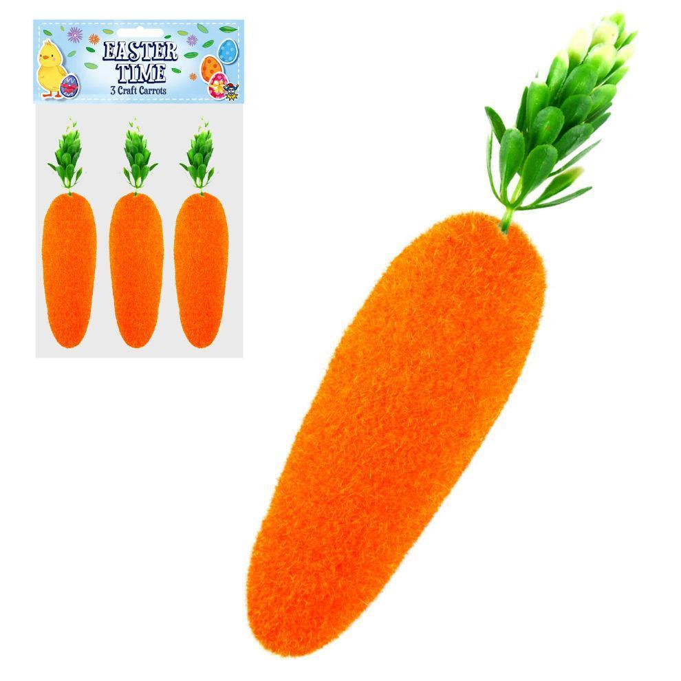 Easter Time Pack of 3 Craft Carrots 15cm - TOYBOX Toy Shop