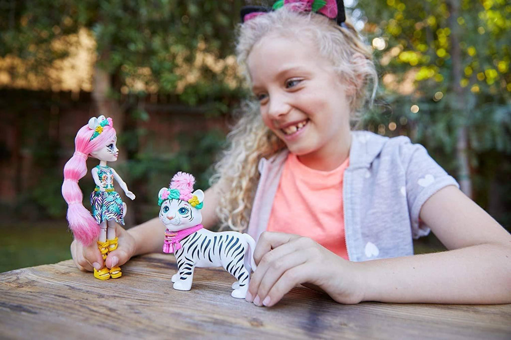 Enchantimals GFN57 Tadley Doll (6-in) & Kitty White Tiger Animal Figure - TOYBOX Toy Shop