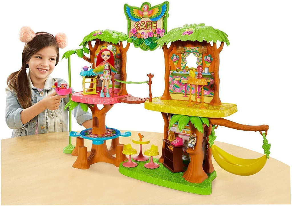 Enchantimals GNC57 JUNGLEWOOD Cafe & PEEKI Parrot Doll - TOYBOX Toy Shop