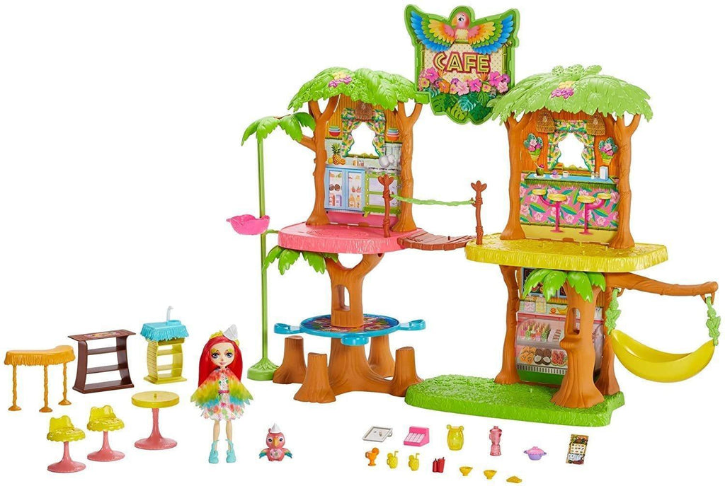 Enchantimals GNC57 JUNGLEWOOD Cafe & PEEKI Parrot Doll - TOYBOX Toy Shop